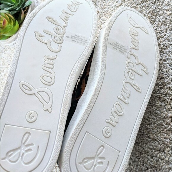 Genuine Cow Fur Sam Edelman High Top Leopard Sneakers - Picture 7 of 9